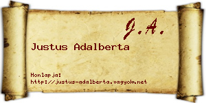 Justus Adalberta névjegykártya